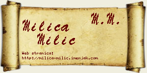 Milica Milić vizit kartica